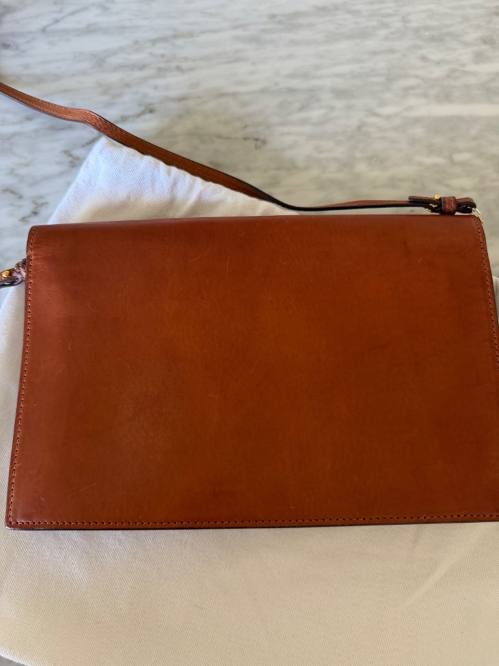 VICTORIA BECKHAM-Sable Brown Leather Envelope Clutch / Shoulder - Picture 9 of 9